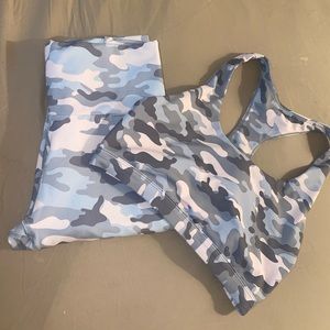 Pastel Army Sports Bra and Leggings Set